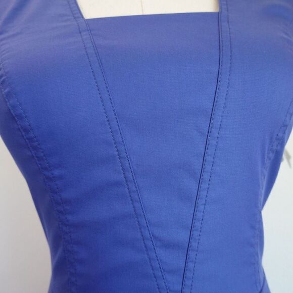 Marc New York Andrew Marc Bodycon Shift Dress Stitching Details Cap Sleeves Blue - Picture 10 of 16